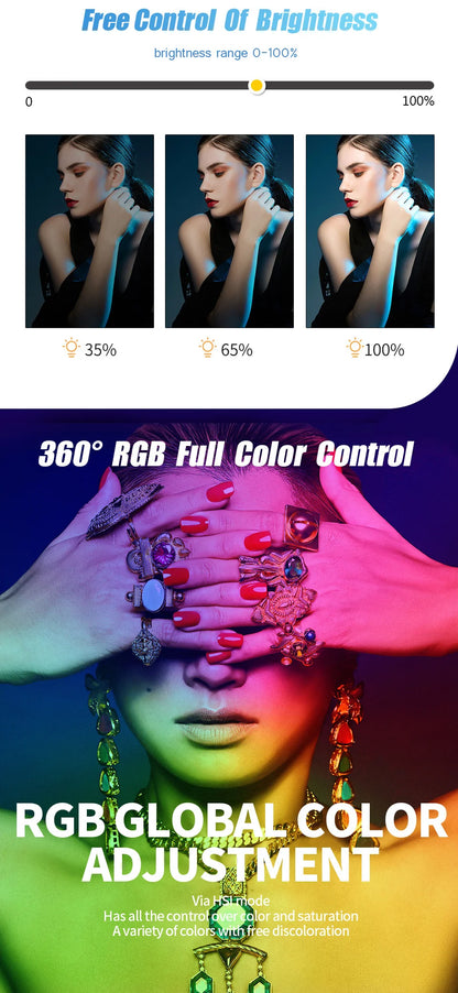 Handheld RGB LED Light Wand – 50CM Photography Studio Lamp