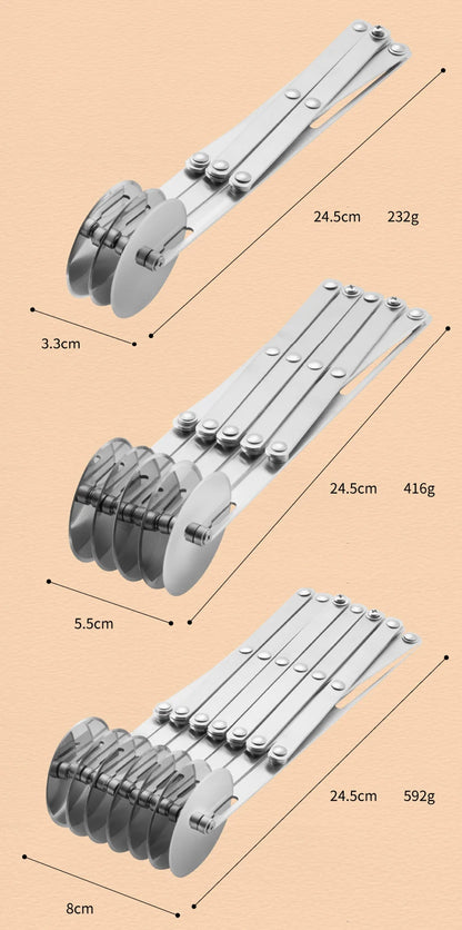 Stainless Steel Multi-Wheel Dough Divider – Adjustable Pastry Cutter