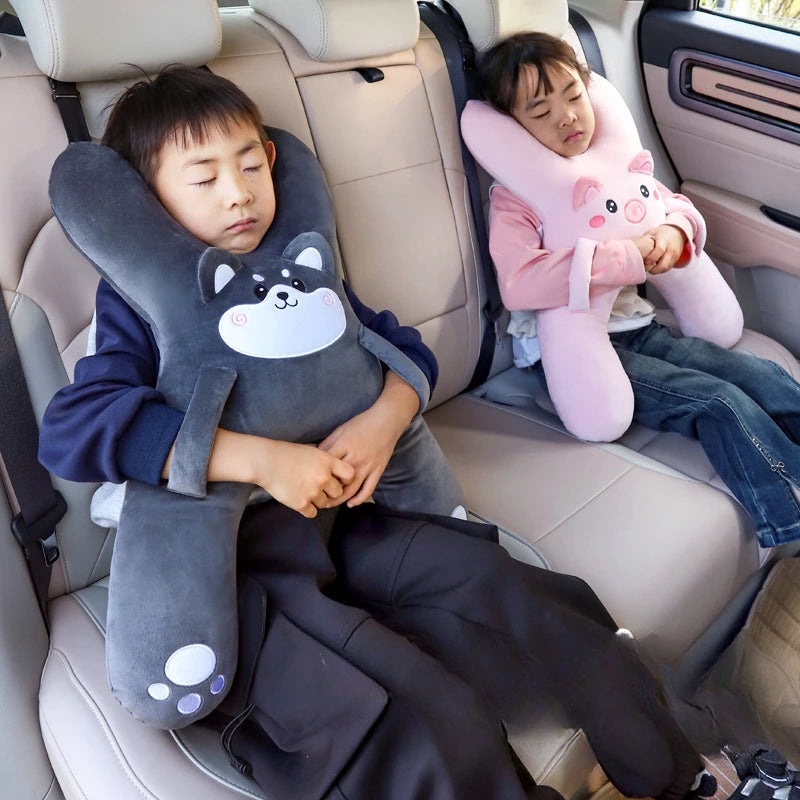 Kinderauto Nekkussen met Veiligheidsgordel Slaapondersteuning Voorkomt Achterover Leunen van het Hoofd