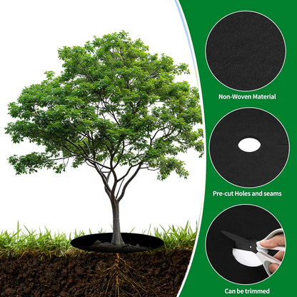 6pcs Tree Protection Weed Mats – Non-Woven Fabric