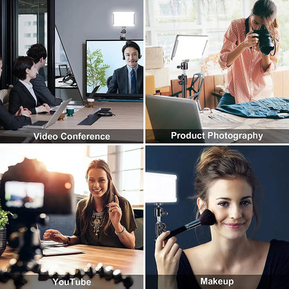 LED videolys kamera fotoudstyr – med stativ og RGB-filtre