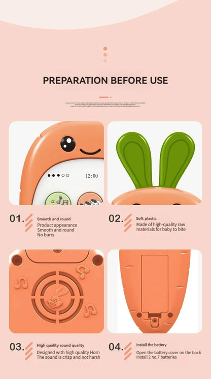 Cartoon Radish Toy Phone – Educational & Interactive Learning for Kids