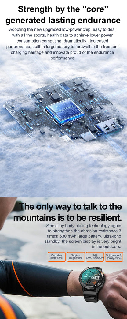 AMOLED smartur – vandtæt fitness tracker med Bluetooth-opkald