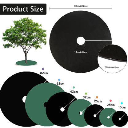 6pcs Tree Protection Weed Mats – Non-Woven Fabric
