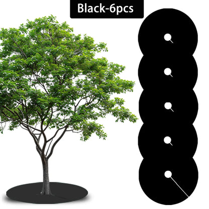6pcs Tree Protection Weed Mats – Non-Woven Fabric