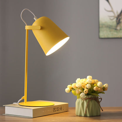 Nordic Macaron Color Creative Iron Bucket Design Light Table Lamp