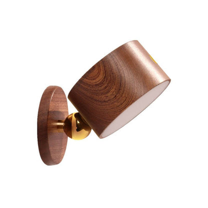 Minimalist Wooden USB Rechargeable Touch Magnetic LED Night Wall Sconce Lamp Light