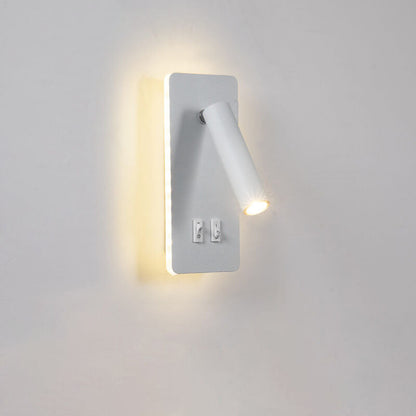 Minimalist Rectangle Spotlight Rotatable LED Reading Wall Sconce Lamp