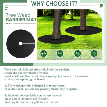 6pcs Tree Protection Weed Mats – Non-Woven Fabric