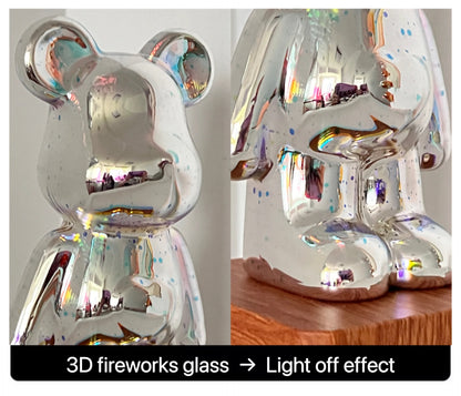 3D Fireworks Bear LED Night Light – Colorful Ambient Lamp
