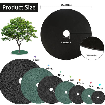 6pcs Tree Protection Weed Mats – Non-Woven Fabric