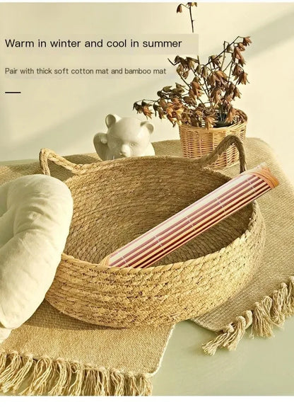 Hand-Woven Rattan Cat Nest – Cozy & Breathable for All Seasons