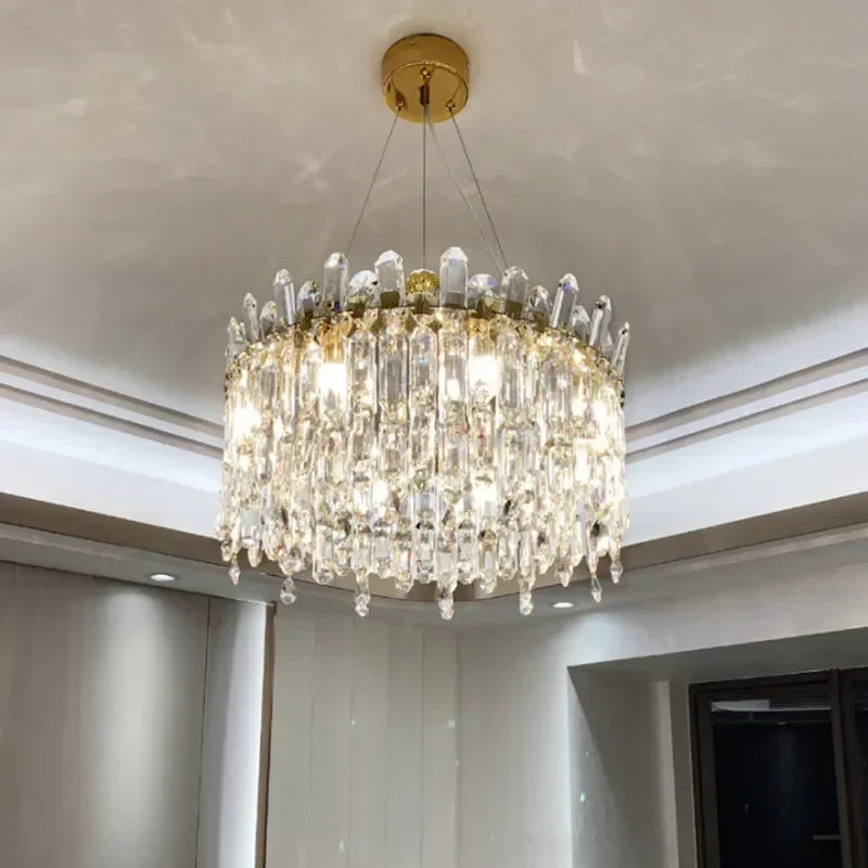 Elegant Luxury Crystal Pendant Light Modern Decorative LED Ceiling Chandeliers Home Restaurant Villa Hotel Decor Hanging Light
