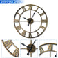 Modern 3D Large Retro Metal Wall Clock – Nordic Roman Numerals Design