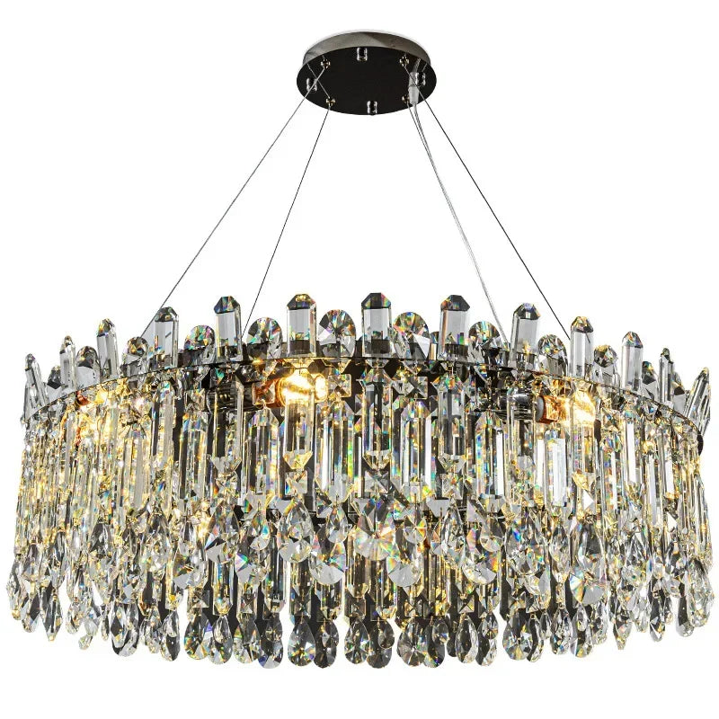 Elegant Luxury Crystal Pendant Light Modern Decorative LED Ceiling Chandeliers Home Restaurant Villa Hotel Decor Hanging Light