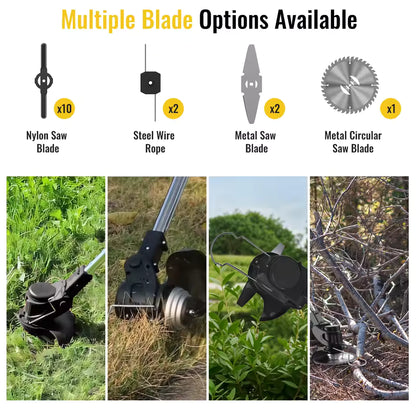 Cordless Electric Brush Cutter Grass Trimmer Lawn Mower