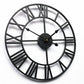 Modern 3D Large Retro Metal Wall Clock – Nordic Roman Numerals Design