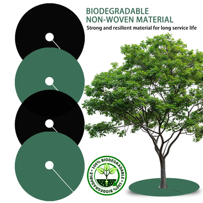 6pcs Tree Protection Weed Mats – Non-Woven Fabric