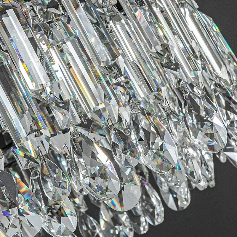 Elegant Luxury Crystal Pendant Light Modern Decorative LED Ceiling Chandeliers Home Restaurant Villa Hotel Decor Hanging Light