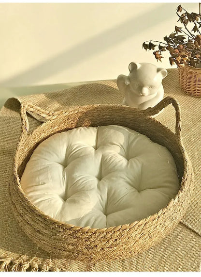 Hand-Woven Rattan Cat Nest – Cozy & Breathable for All Seasons