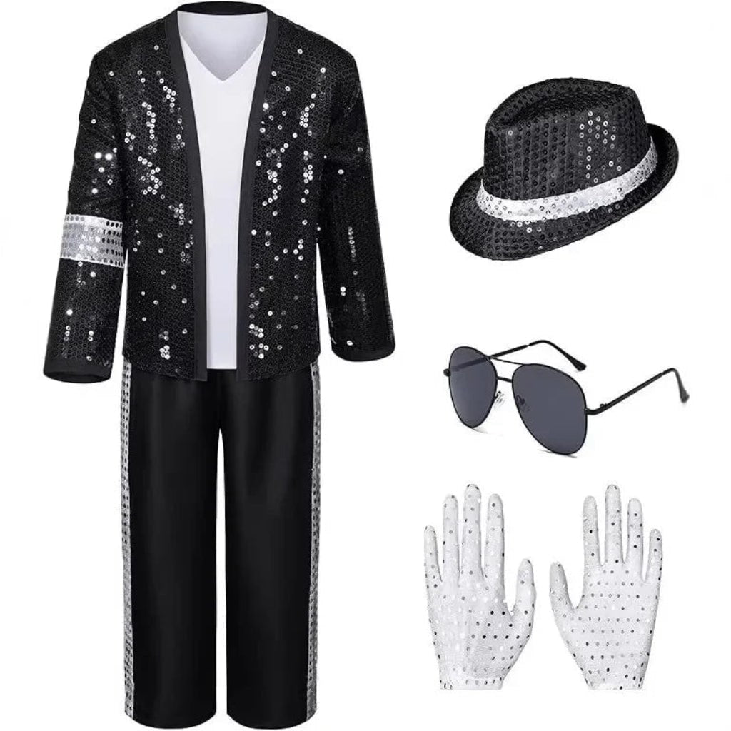 Hudson & Jurgen – Fonkelende kostuumset met pailletten voor optredens en comfortabele pasvorm | Veelzijdige outfit voor Halloween en themafeesten