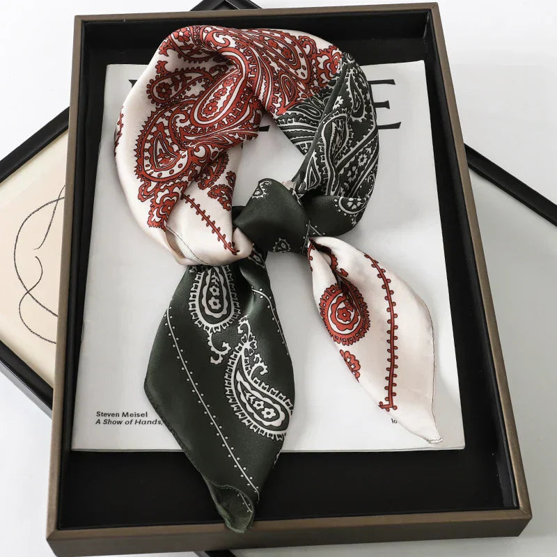 Hudson & Jurgen – Silk Charm Scarf | Plaid Pattern, Versatile Accessory
