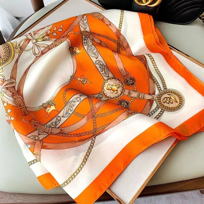 Hudson & Jurgen – Silk Charm Scarf | Plaid Pattern, Versatile Accessory