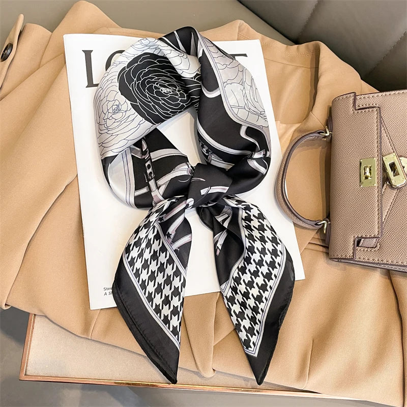 Hudson & Jurgen – Silk Charm Scarf | Plaid Pattern, Versatile Accessory