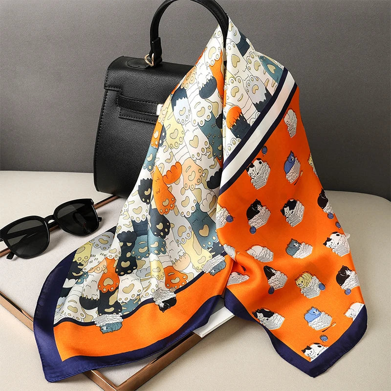 Hudson & Jurgen – Silk Charm Scarf | Plaid Pattern, Versatile Accessory