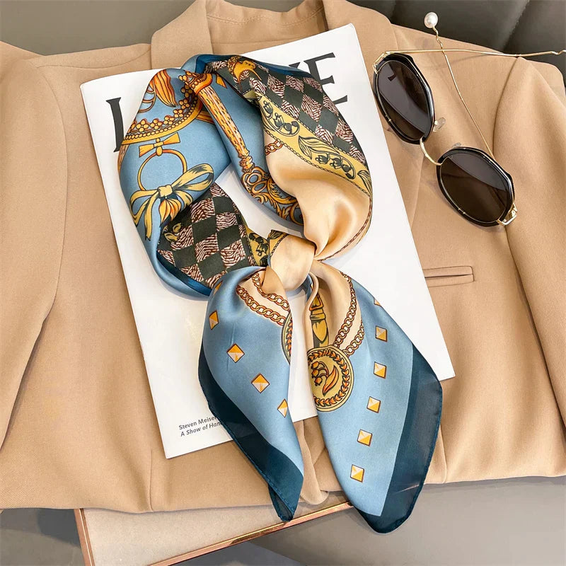 Hudson & Jurgen – Silk Charm Scarf | Plaid Pattern, Versatile Accessory