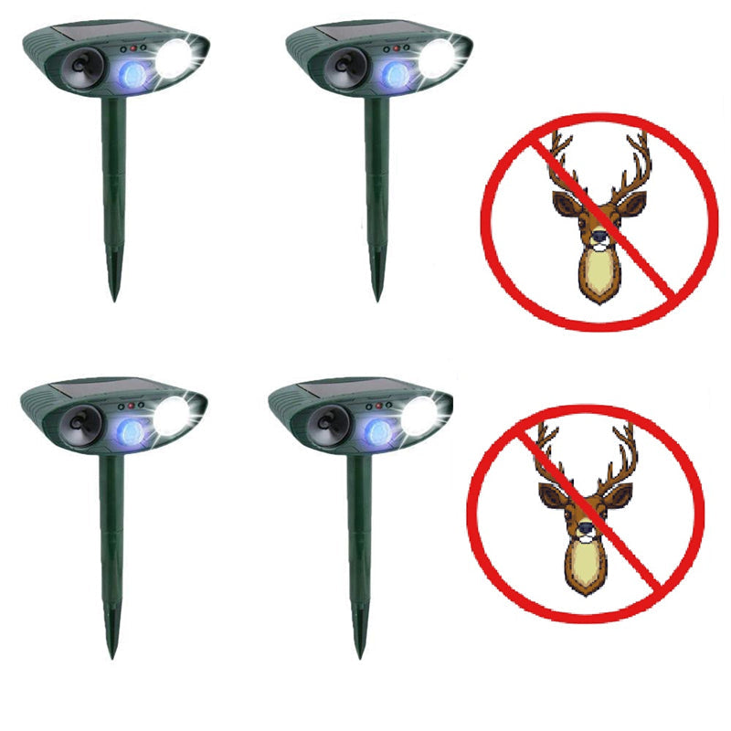 Hud & Jur | Ultrasonic Deer Repellent Solar Powered for Garden Protection