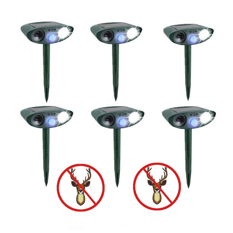 Hud & Jur | Ultrasonic Deer Repellent Solar Powered for Garden Protection
