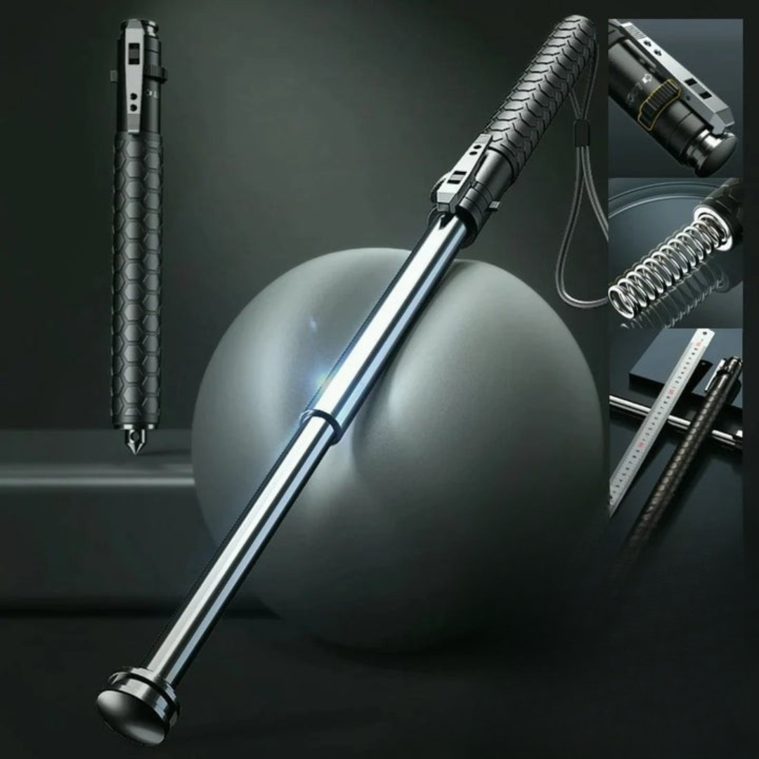 Hudson & Jurgen – Automatisk selvforsvarsstok med ergonomisk greb | Kompakt design for sikkerhed og stabilitet