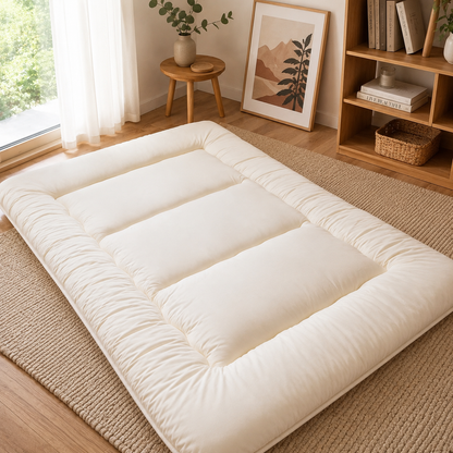 Hudson & Jurgen – Japans vloerbed, 4 Inch dik futonmatras, opvouwbare tatami-slaapmat, oprolbaar vloerbed voor volwassenen en kinderen