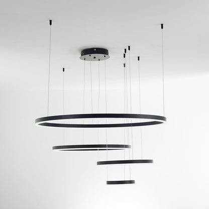 Modern Pendant Light Tir-Circle Black/Gold/Coffee Metal