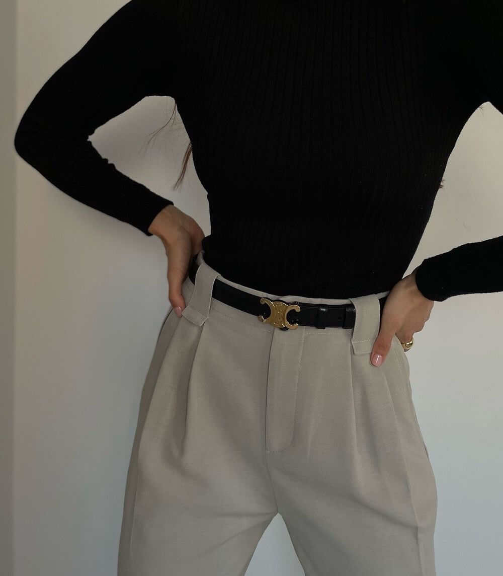 Hudson & Jurgen – Vintage-Inspired Vegan Leather Belt with Gold Logo | Stylish Accessory for Ethical Fashion