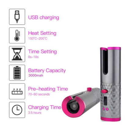 Easy Cordless Automatic Hair Curler for Women