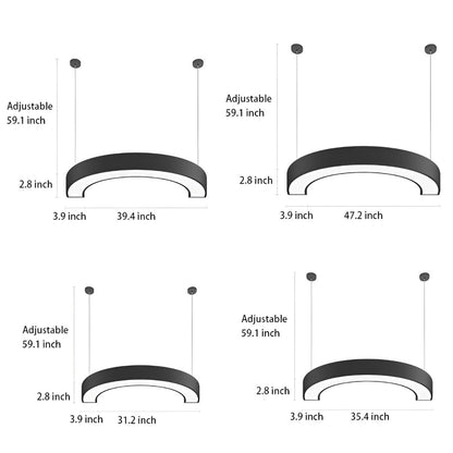 Akryl DIY Halvcirkel LED Industri Metal Lysekrone Indendørs Ophængslys