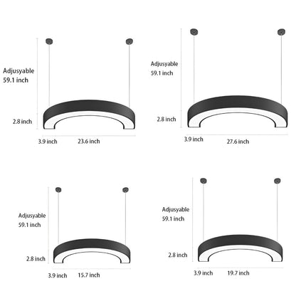 Akryl DIY Halvcirkel LED Industri Metal Lysekrone Indendørs Ophængslys