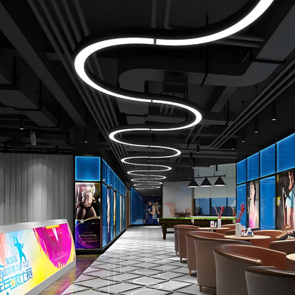 Akryl DIY Halvcirkel LED Industri Metal Lysekrone Indendørs Ophængslys