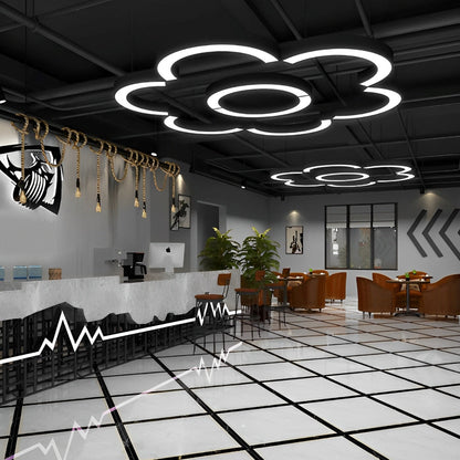 Akryl DIY Halvcirkel LED Industri Metal Lysekrone Indendørs Ophængslys