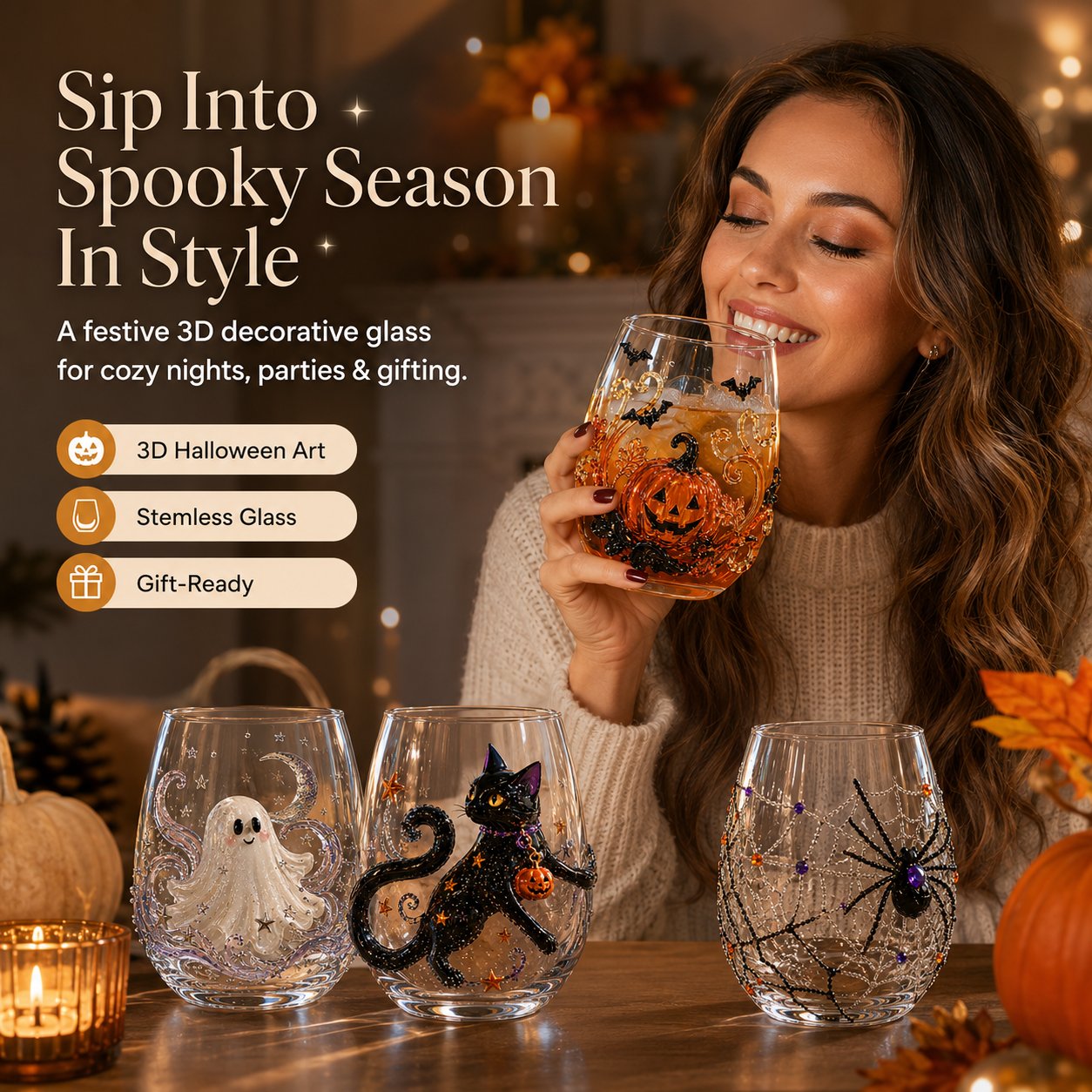 Ventayo – Håndlavet Halloween-drikkeglas