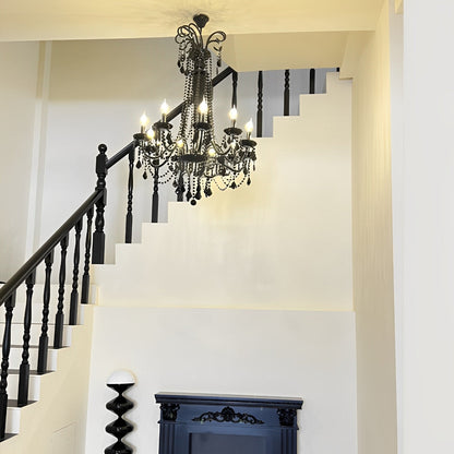 Black Palace Candle Branch Crystal Chandeliers Light