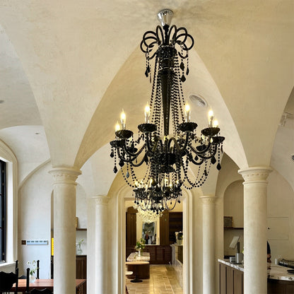 Black Palace Candle Branch Crystal Chandeliers Light