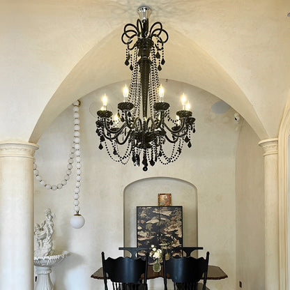 Black Palace Candle Branch Crystal Chandeliers Light