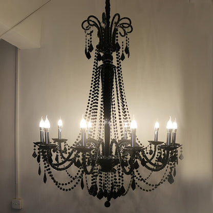 Black Palace Candle Branch Crystal Chandeliers Light