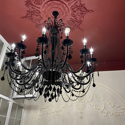 Black Palace Candle Branch Crystal Chandeliers Light