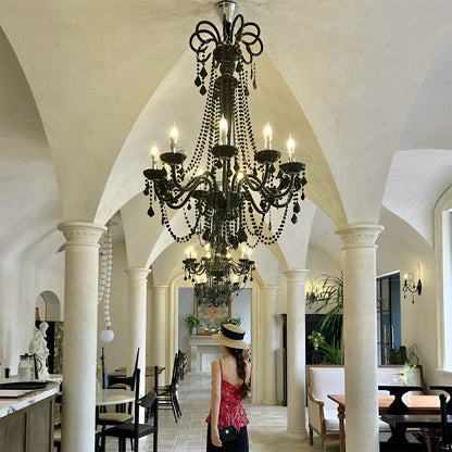 Black Palace Candle Branch Crystal Chandeliers Light