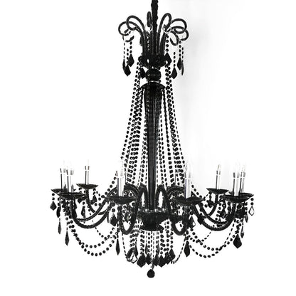 Black Palace Candle Branch Crystal Chandeliers Light