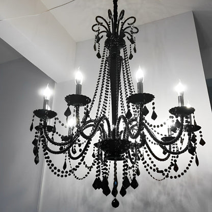 Black Palace Candle Branch Crystal Chandeliers Light